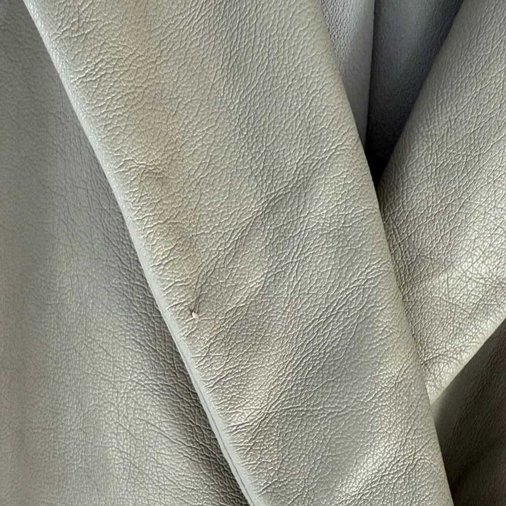 Jonathan Simkhai Raelynn Stretch Vegan Faux Leather Blazer Light Grey / Beige XL - Picture 11 of 11